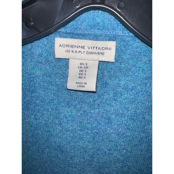 Adrienne Vittadini 100% Cashmere Open Cardigan Blue Size S - Picture 2 of 4